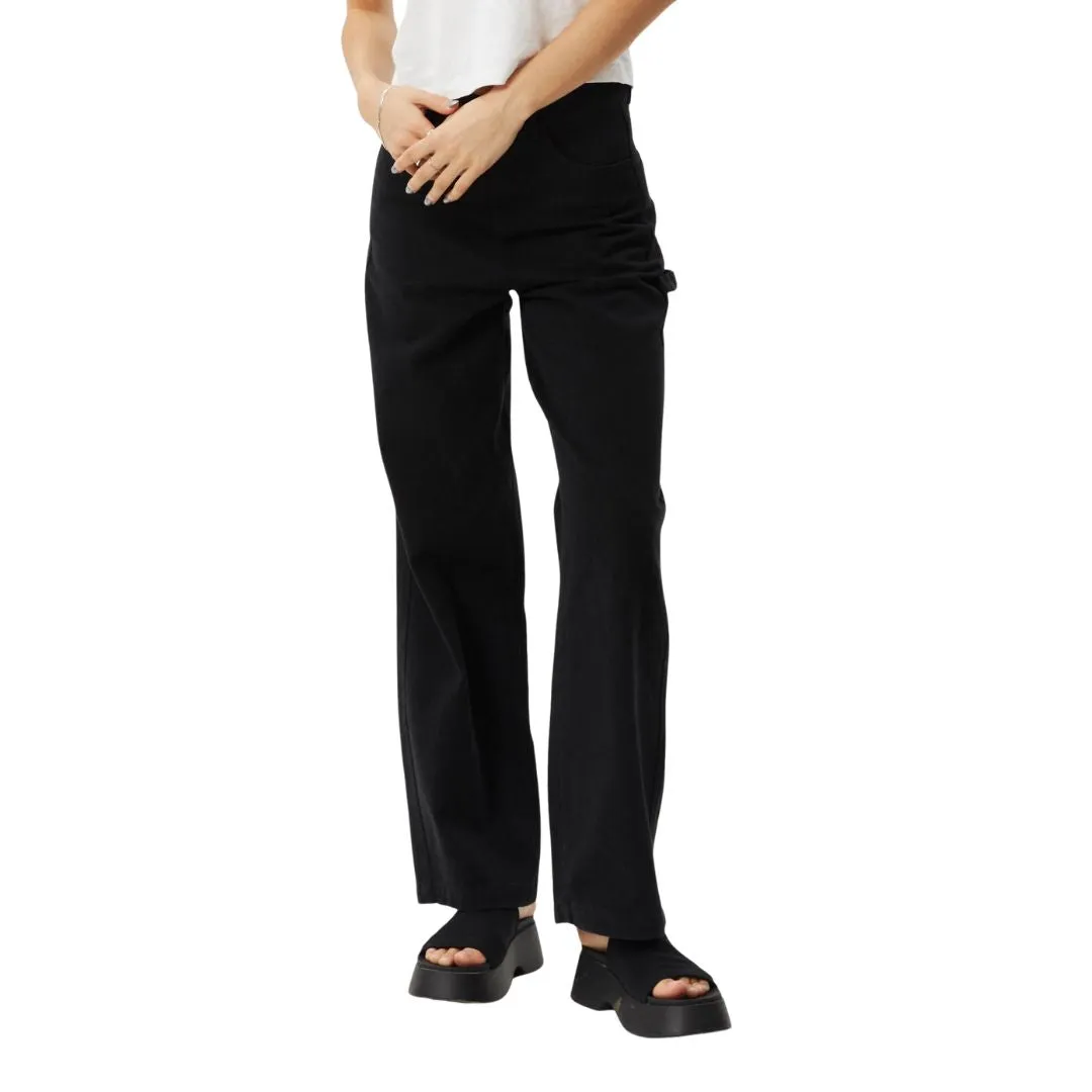 Afends Womens Roads Recycled Carpenter Pants - Black