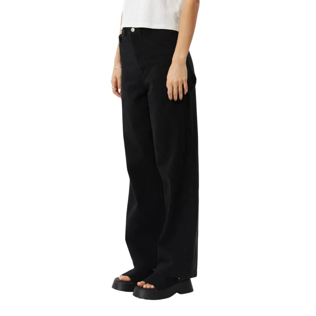 Afends Womens Roads Recycled Carpenter Pants - Black