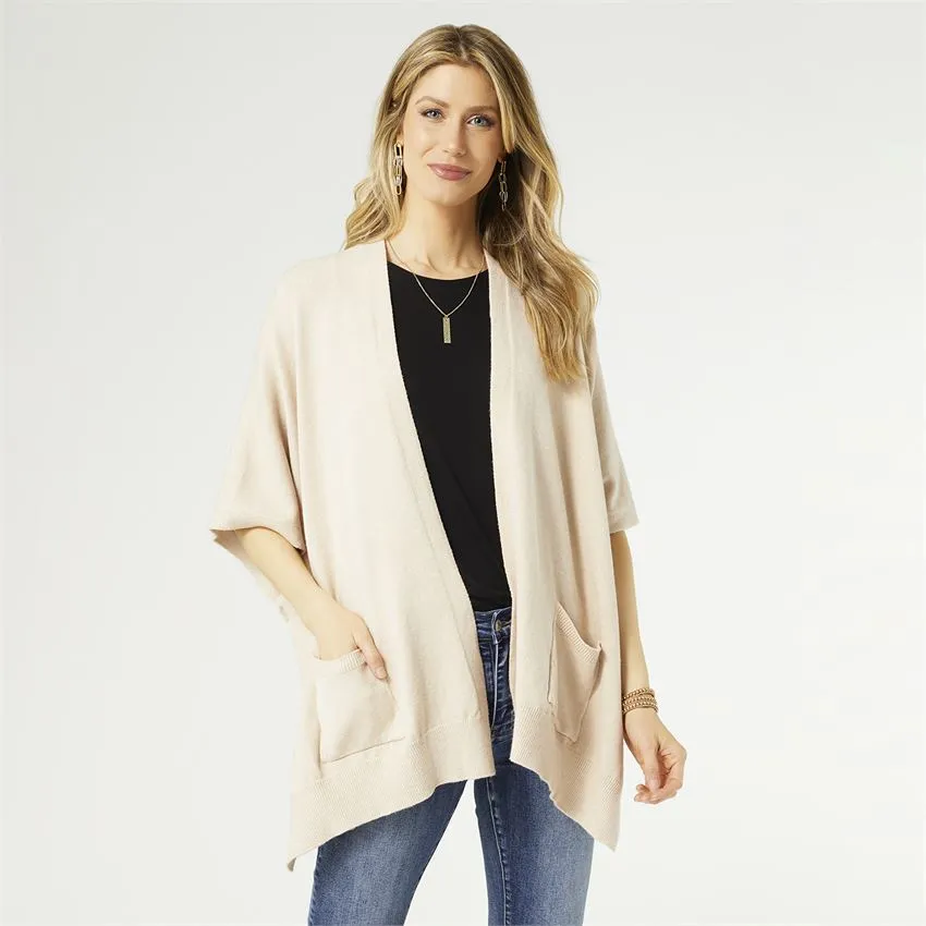 Alani Lightweight Cardigan with Pockets - Oatmeal