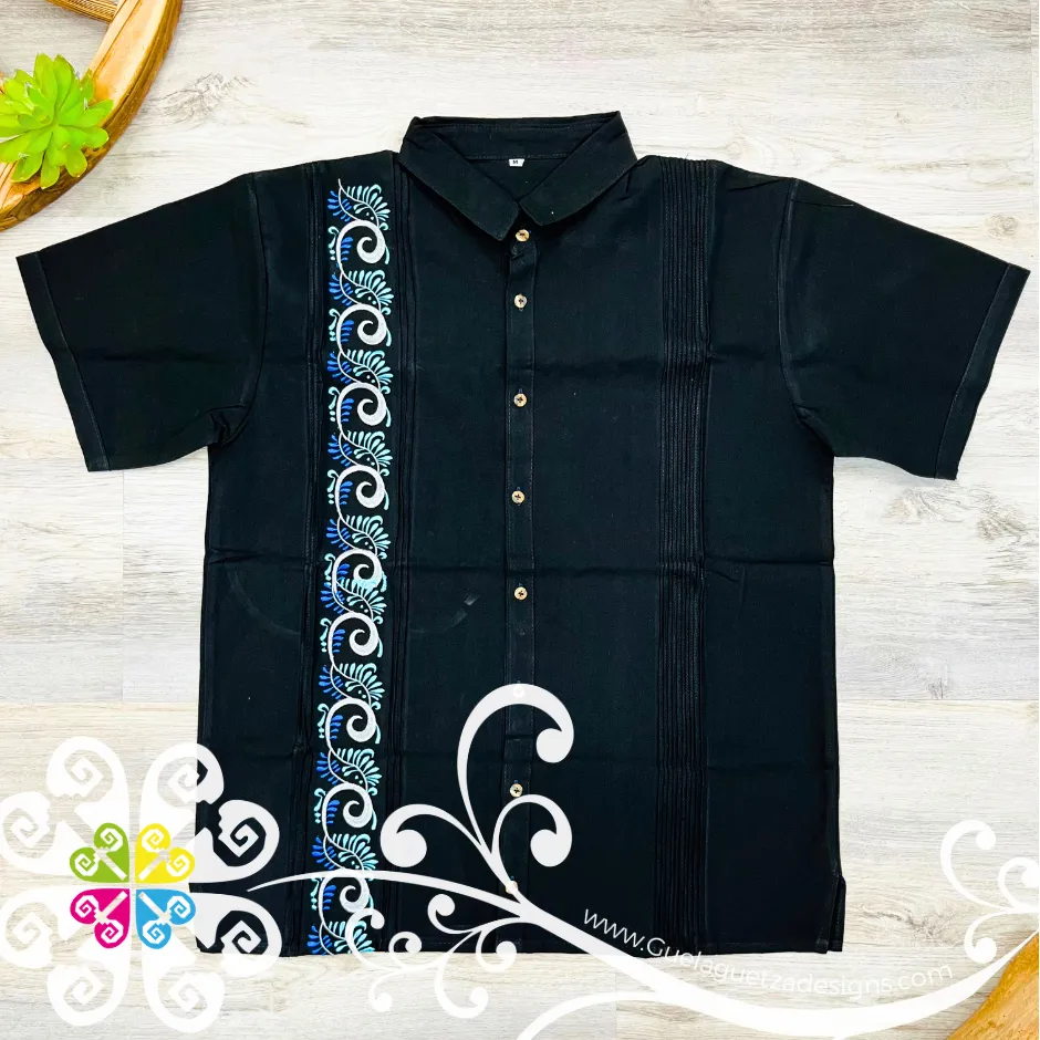 Black Plumeado - Embroider Men Shirt