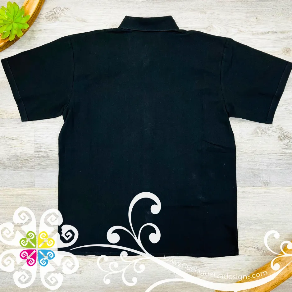 Black Plumeado - Embroider Men Shirt