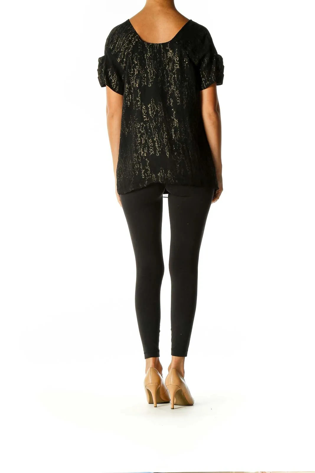 Black Printed Retro Blouse