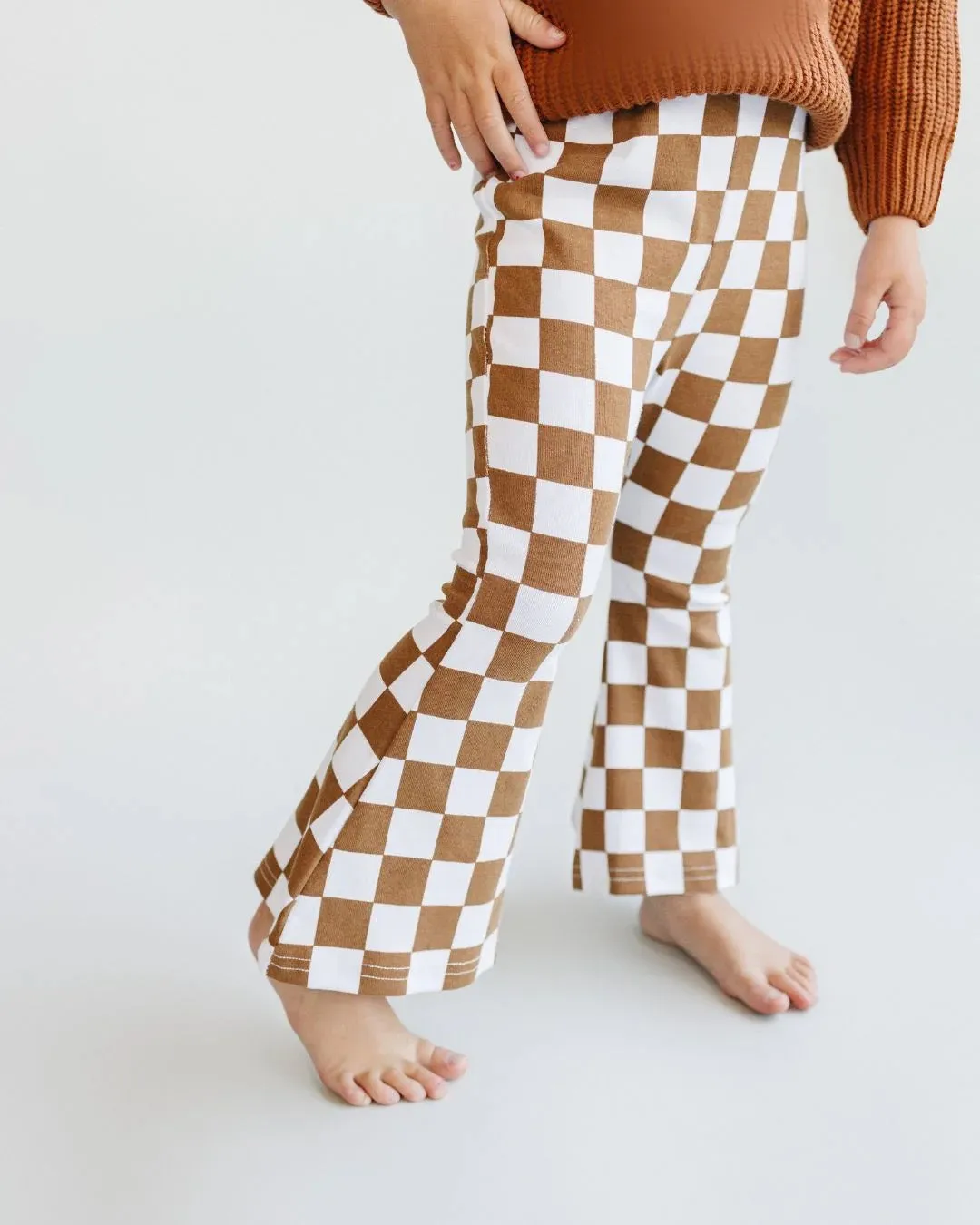 Checkered Flare Pants / Copper