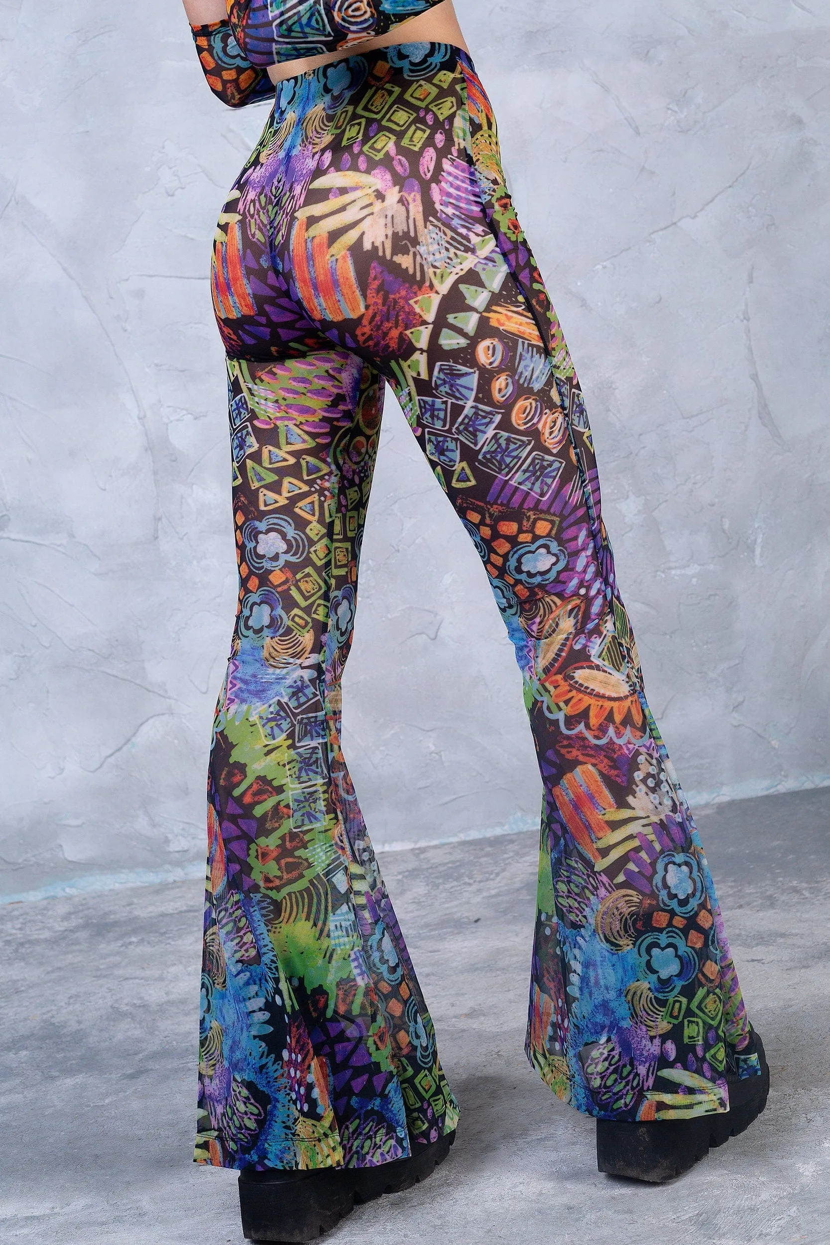 Delirium Bell Bottom Mesh Pants