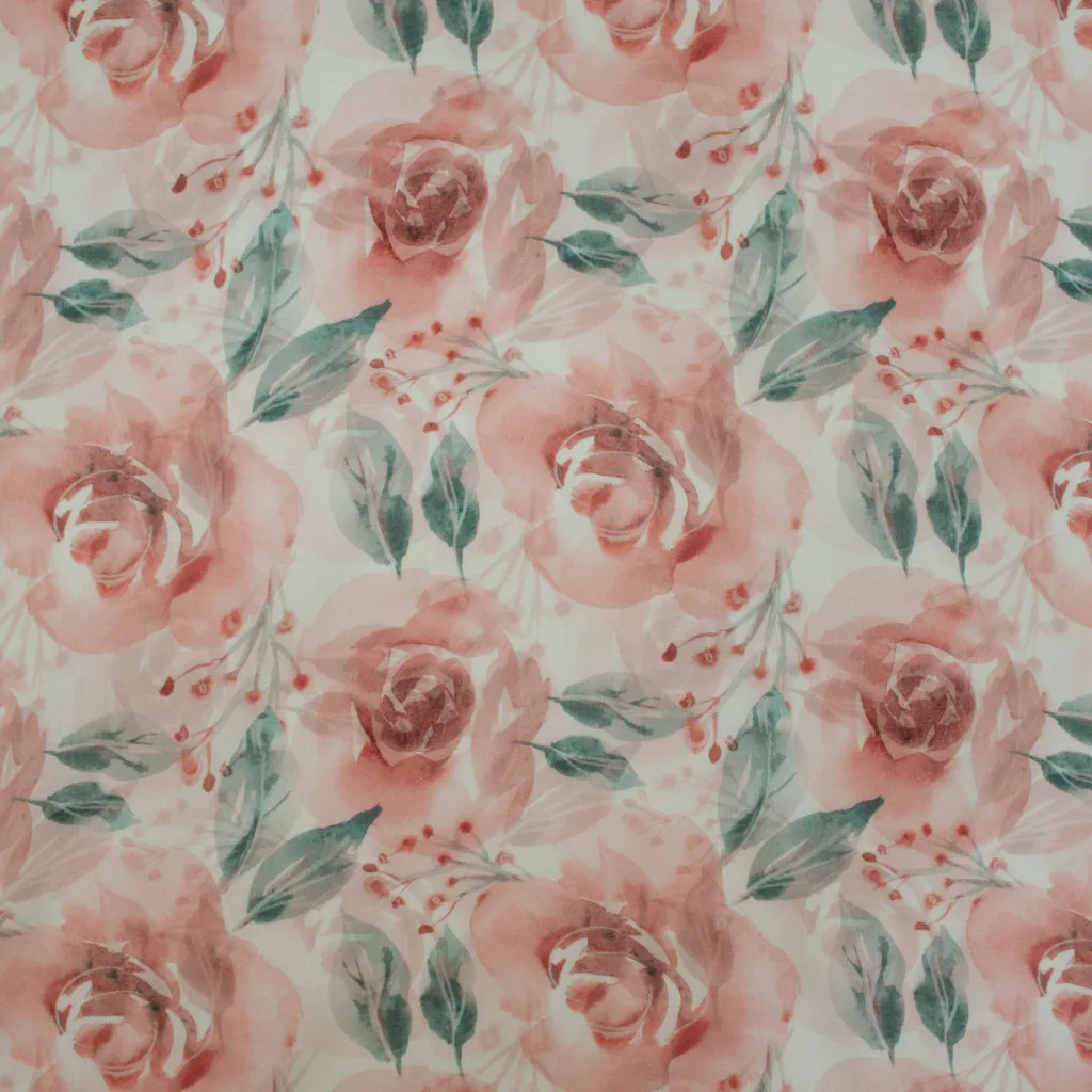 English Rose Printed Linen