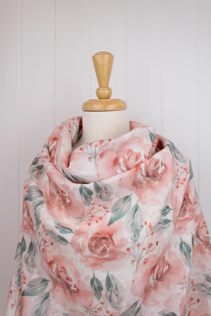 English Rose Printed Linen