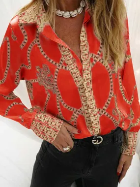 Fashion retro elegant long sleeve shirt