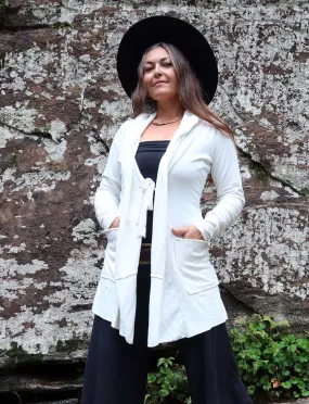 Hooded Tie Front Simplicity Tunic Cardigan