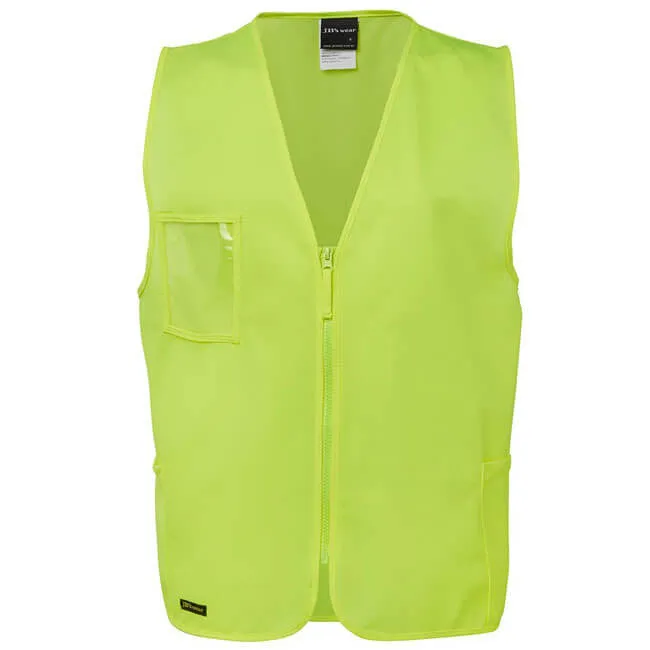 JBs Wear HI VIS Zip Safety Vest (6HVSZ)