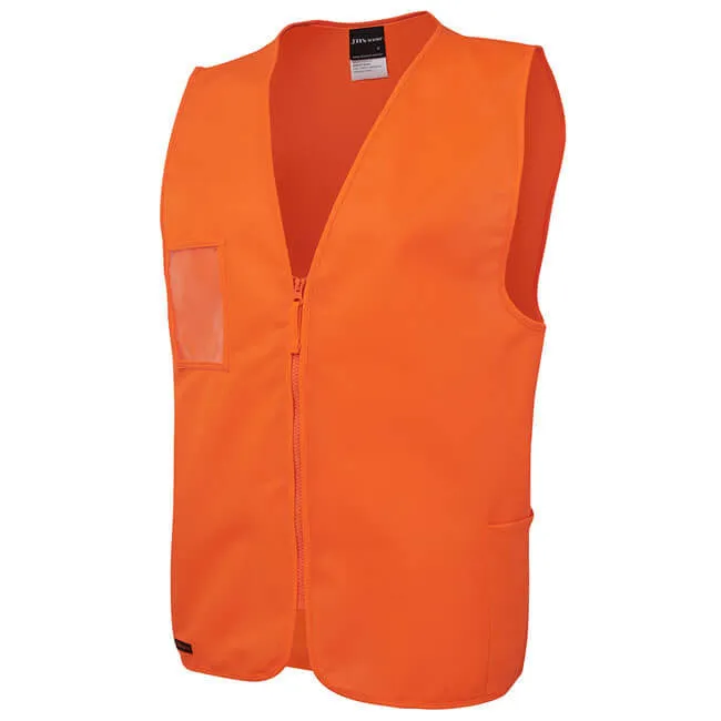 JBs Wear HI VIS Zip Safety Vest (6HVSZ)