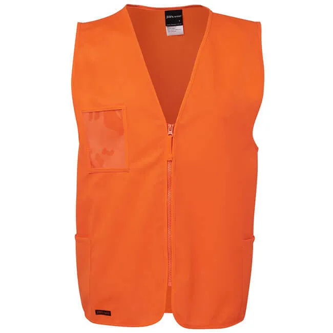 JBs Wear HI VIS Zip Safety Vest (6HVSZ)