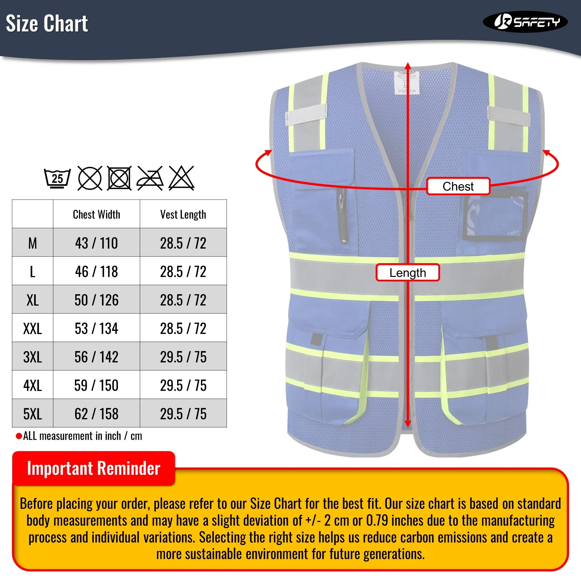 JKSafety 9 Pockets Hi-Vis Mesh Safety Vest, Two-Tone (JK140)