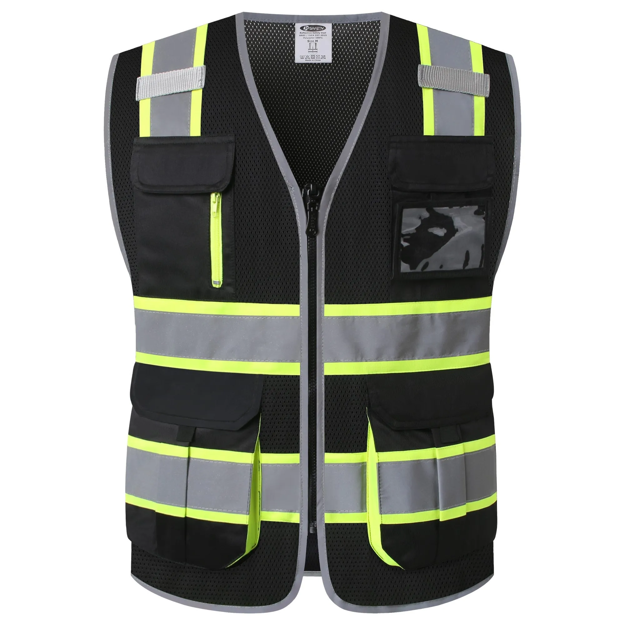 JKSafety 9 Pockets Hi-Vis Mesh Safety Vest, Two-Tone (JK140)