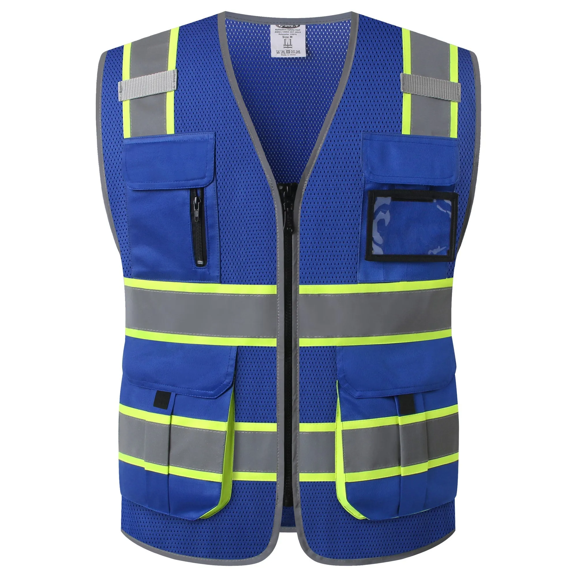 JKSafety 9 Pockets Hi-Vis Mesh Safety Vest, Two-Tone (JK140)