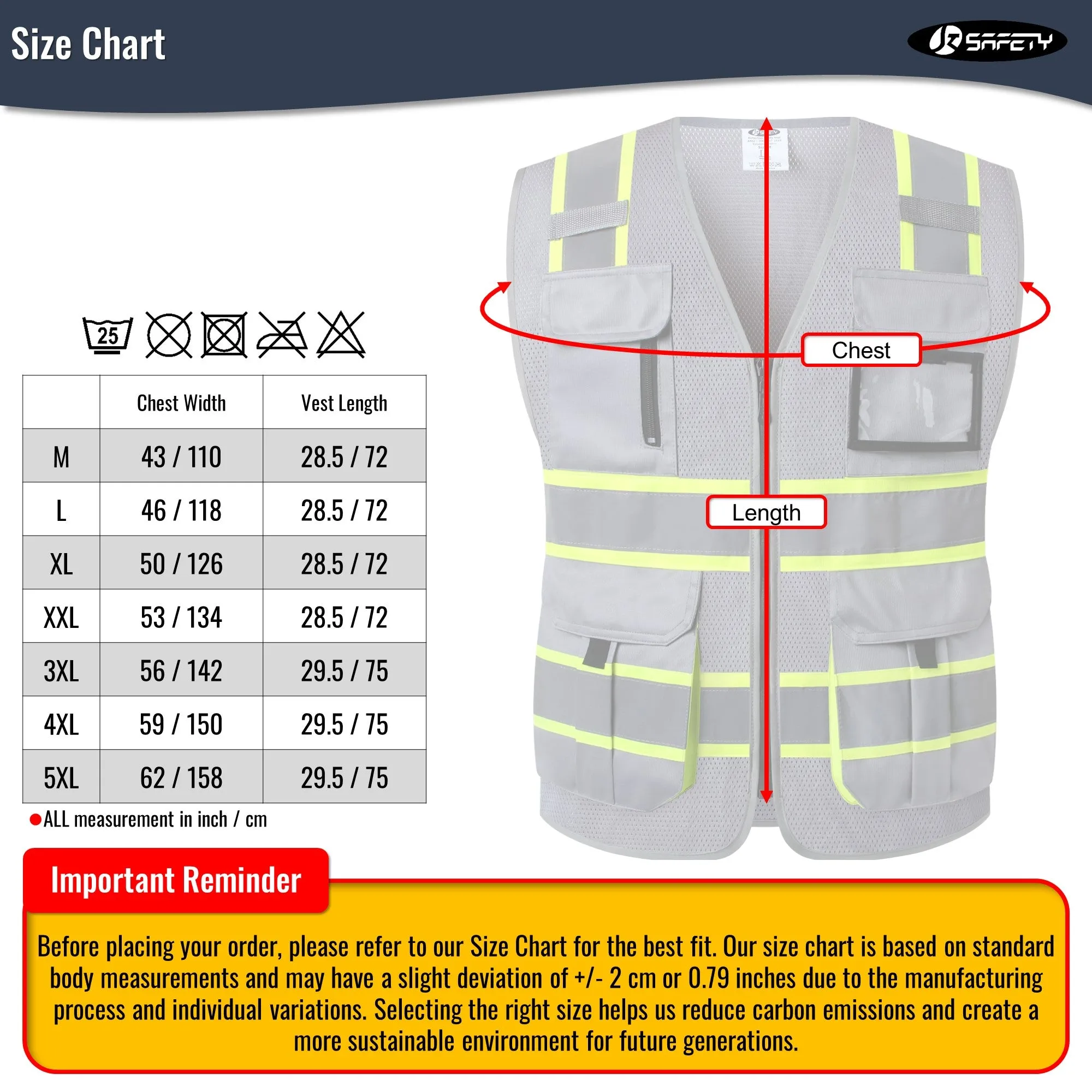 JKSafety 9 Pockets Hi-Vis Mesh Safety Vest, Two-Tone (JK140)