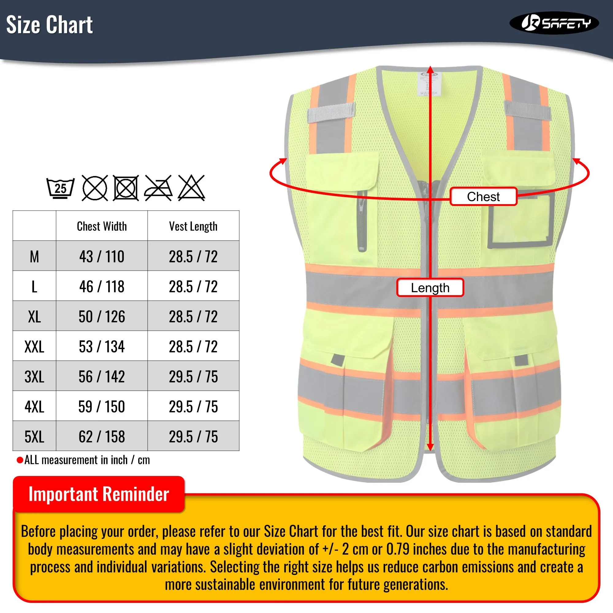 JKSafety 9 Pockets Hi-Vis Mesh Safety Vest, Two-Tone (JK140)