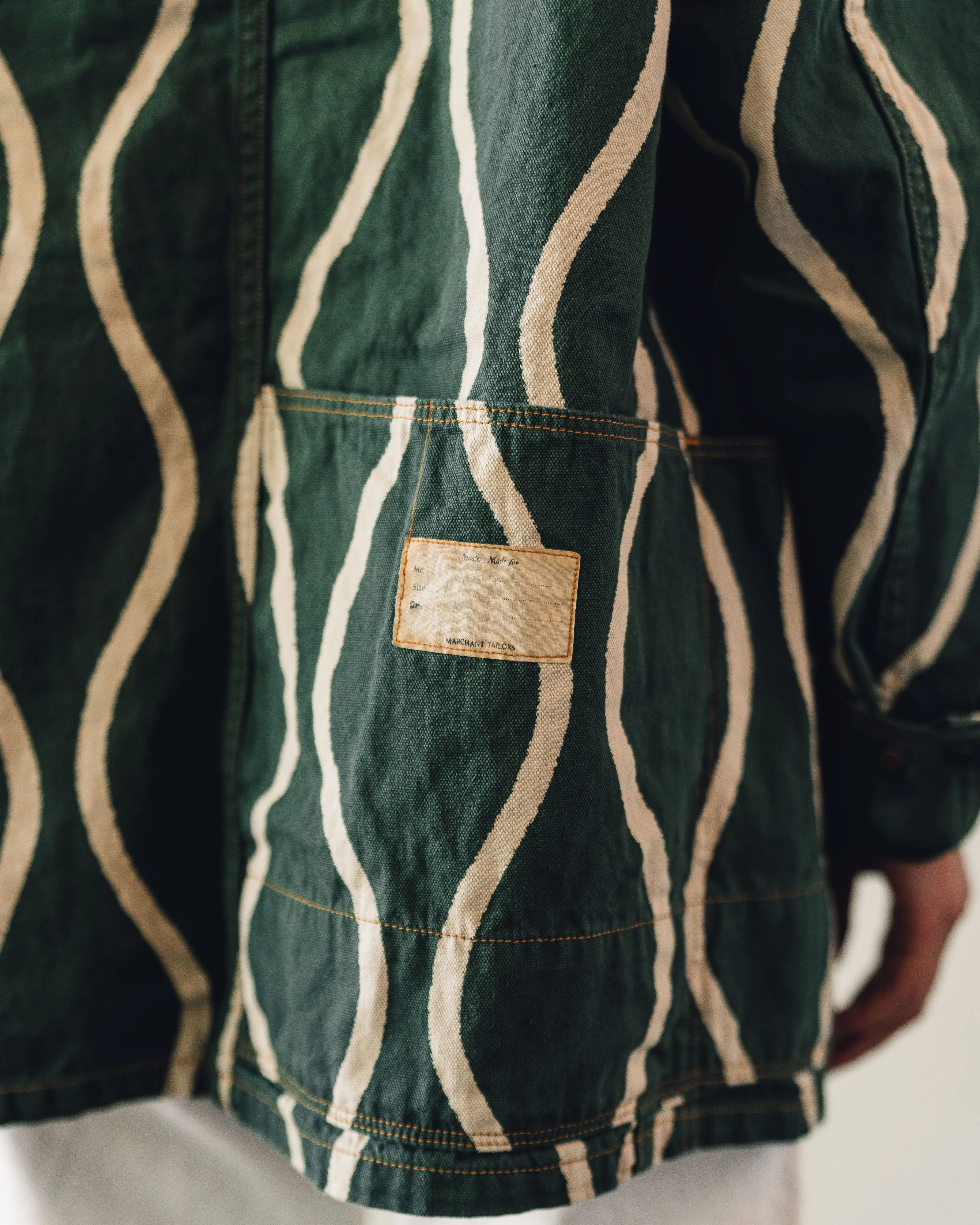 Kapital Sickness Stripe Cactus Jacket, Green