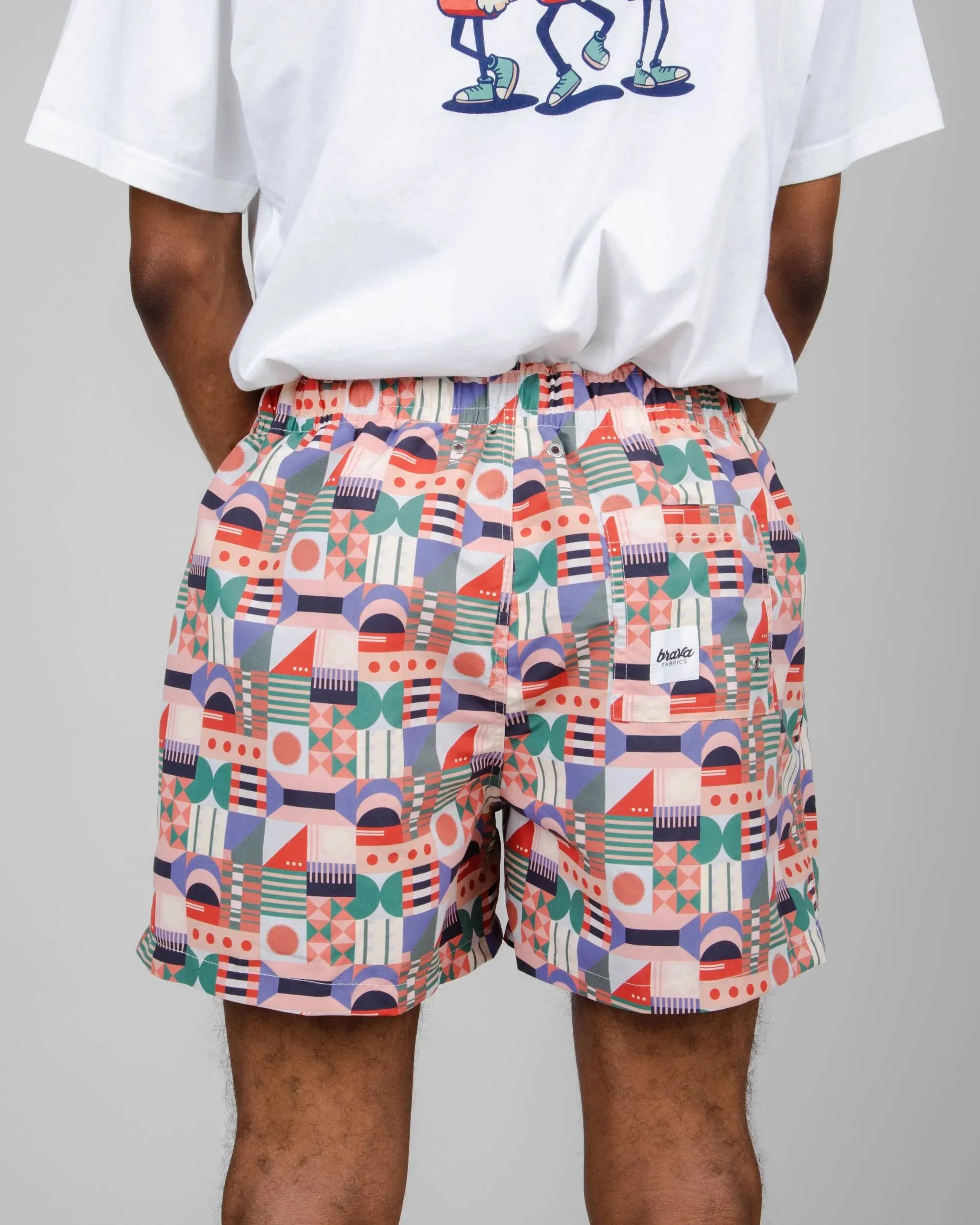 LAST ONE in S - Brava Artisan Swimming Shorts - Passion