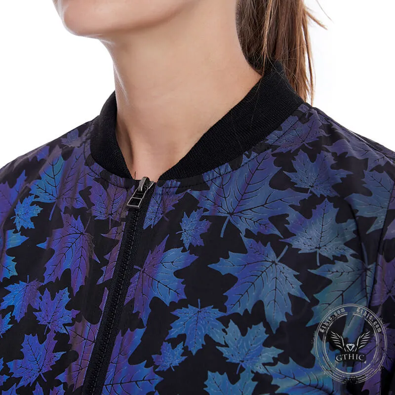 Maple Leaf Reflective Women’s Baseball Jacket