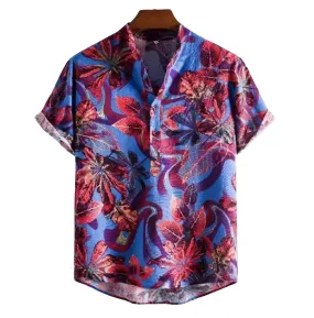 Mens Summer Shirts - Hawaiian Shirts - Floral pattern shirts - Linen shirts - Beach Shirts