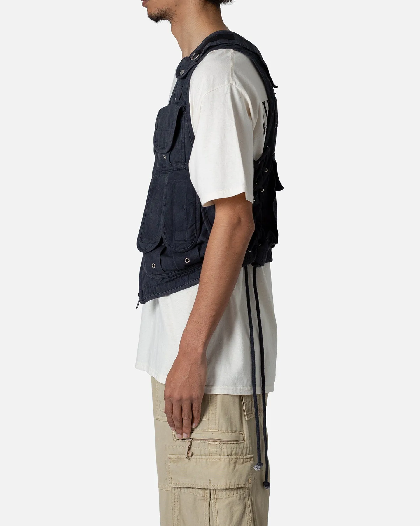 MNML Drawcord Utility Vest Black