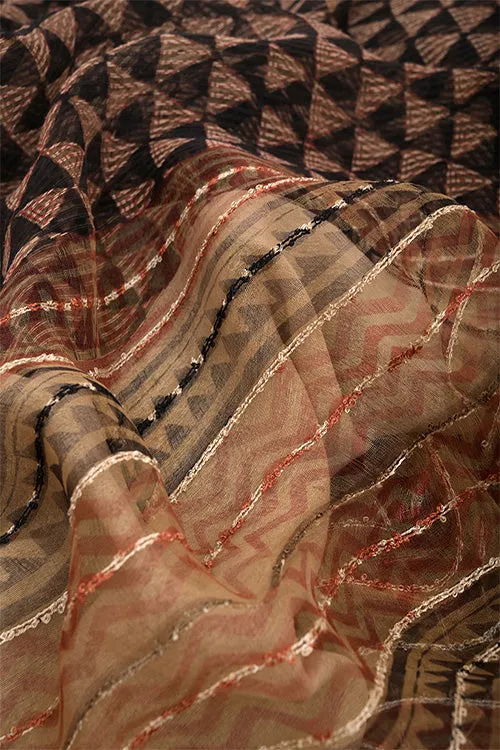 Natural Dye Block Print Silk Sari