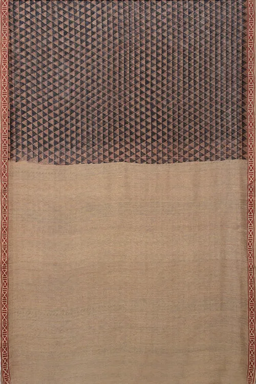 Natural Dye Block Print Silk Sari