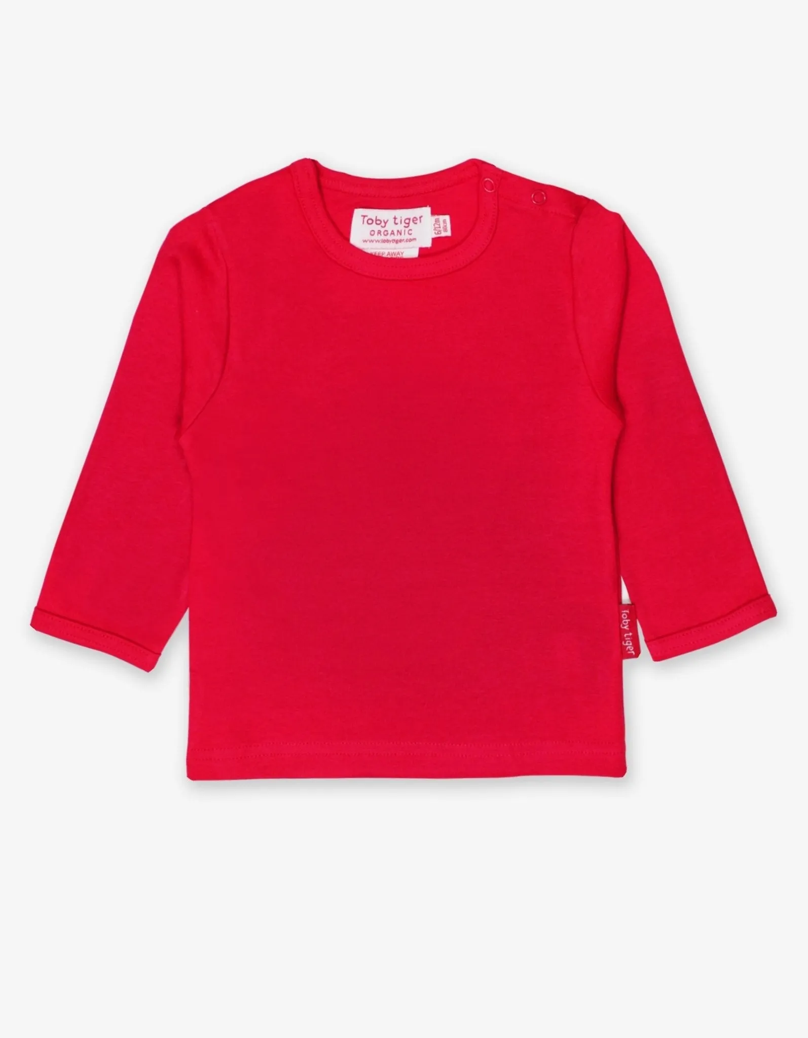 Organic Red Basic Long-Sleeved T-Shirt