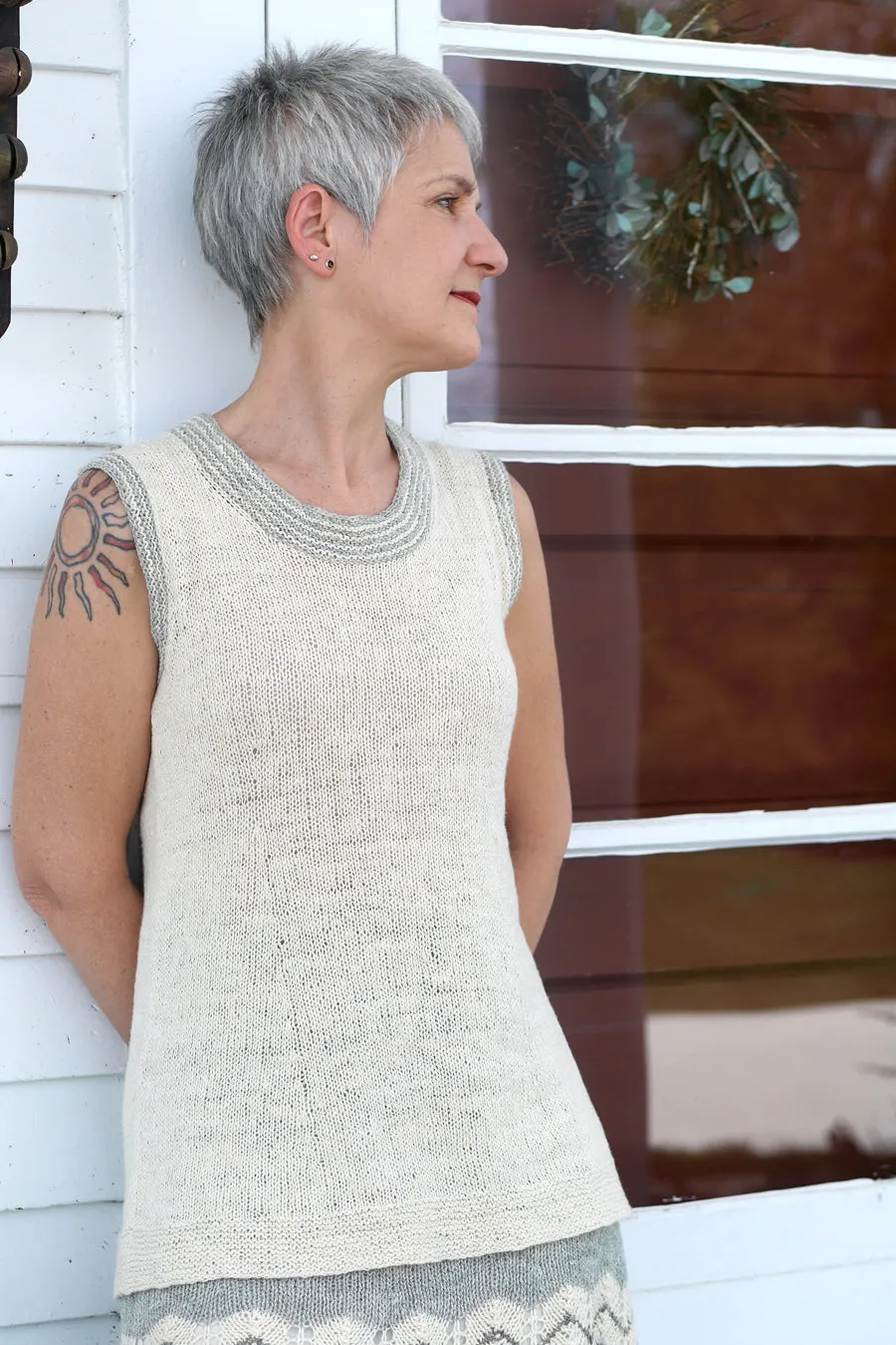 Salt & Pepper elbow-length sleeve <br/><small>knitting pattern</small>