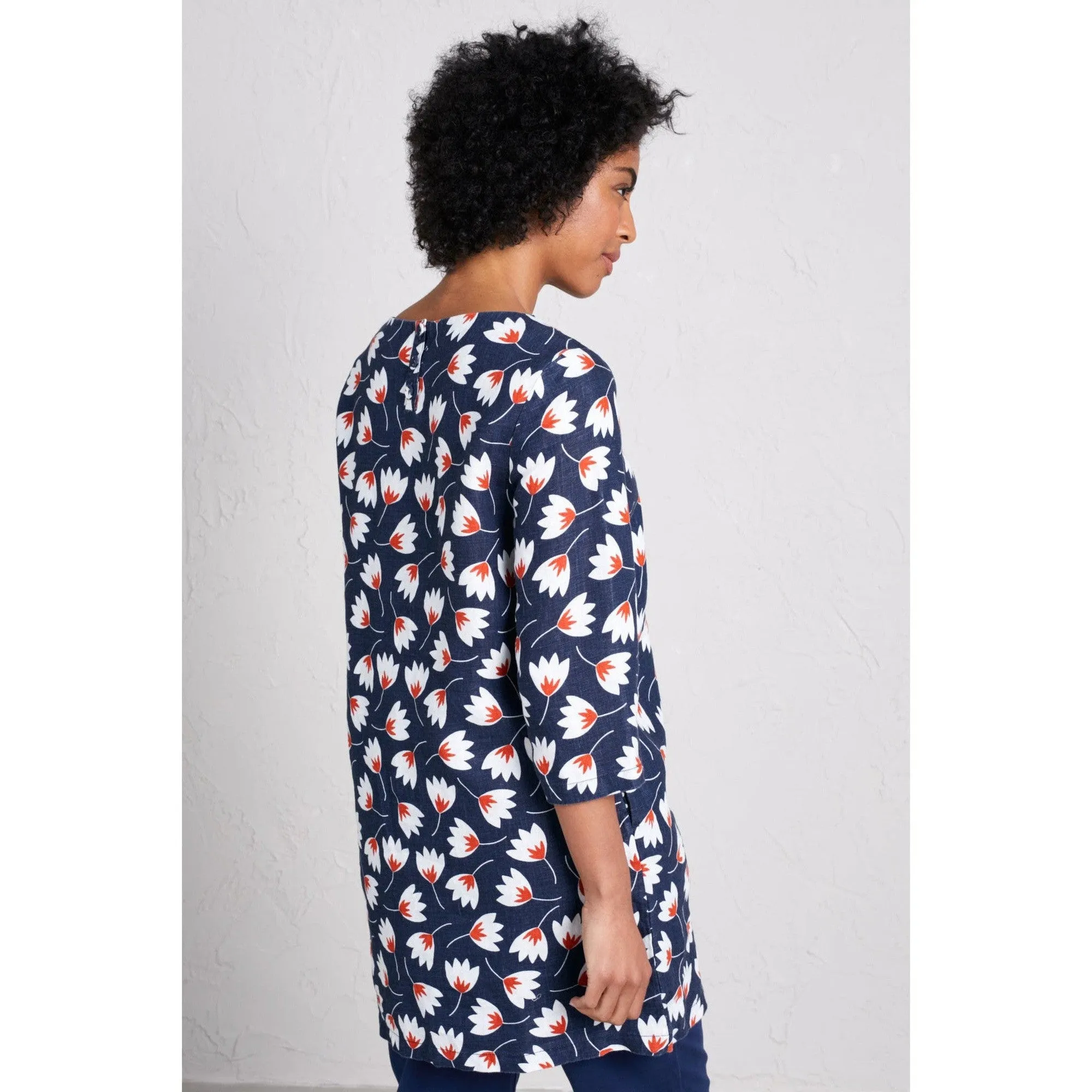 Seasalt Sol Blaze Linen Tunic Geo Night