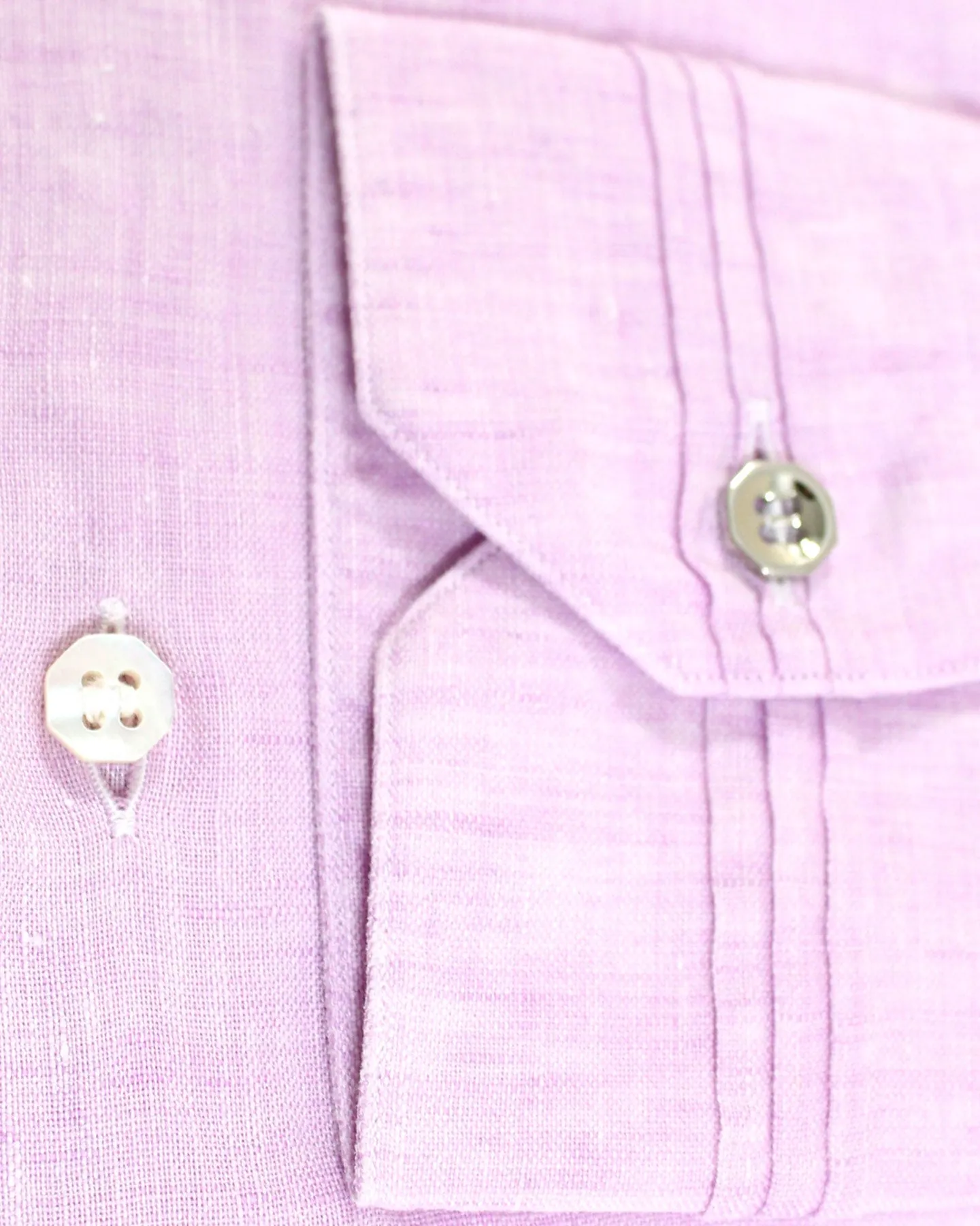 Stefano Ricci Band Collar Shirt Pink Linen 39 - 15 1/2 REDUCED SALE