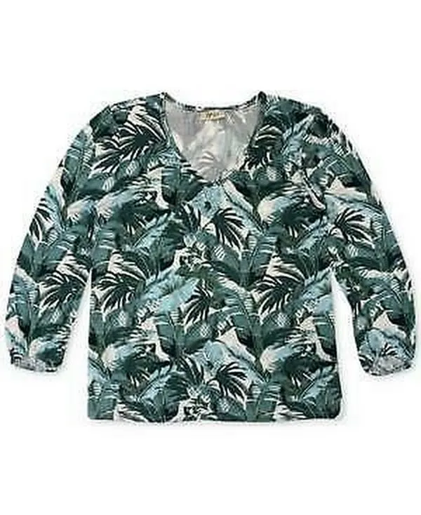 Style and Co Botanical-Print Top, Size XXL