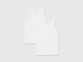 Two tank tops in stretch organic cotton