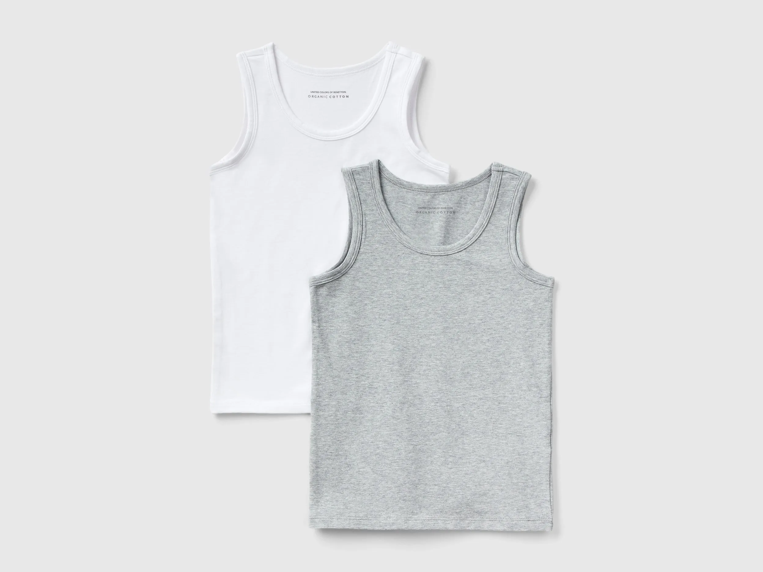 Two tank tops in stretch organic cotton