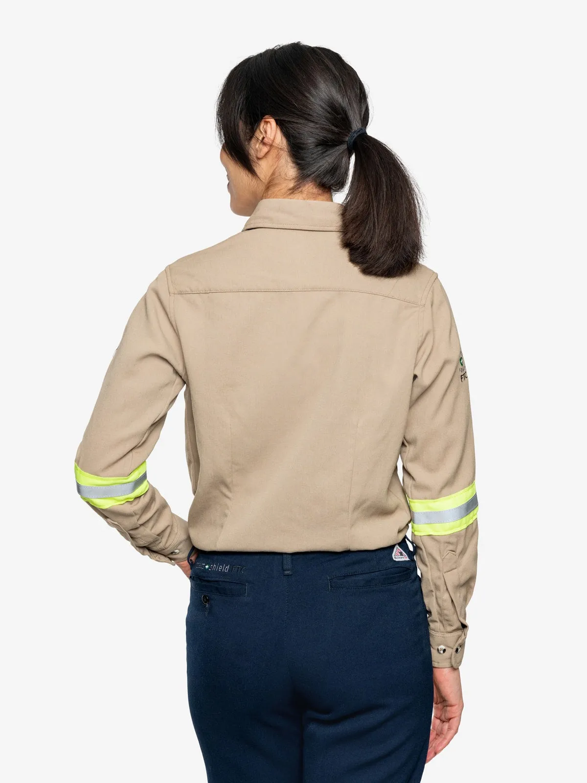 Women’s 7oz Tecasafe® Flame Resistant Uniform Shirt w/ Hi-Vis - Exxon Exclusive