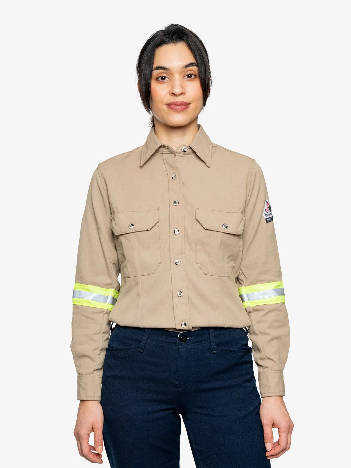 Women’s 7oz Tecasafe® Flame Resistant Uniform Shirt w/ Hi-Vis - Exxon Exclusive