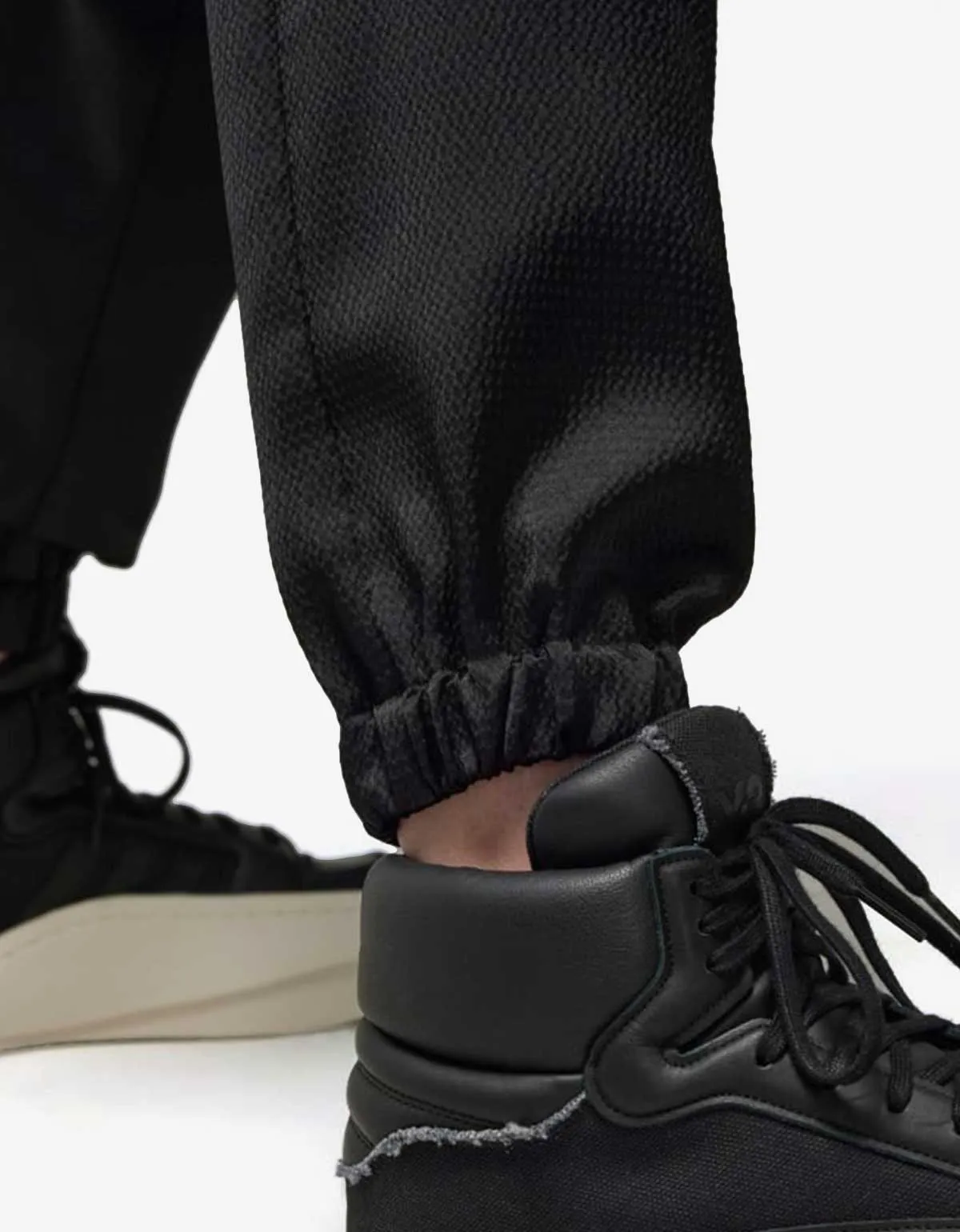 Y-3 Black Logo Seersucker Track Pants