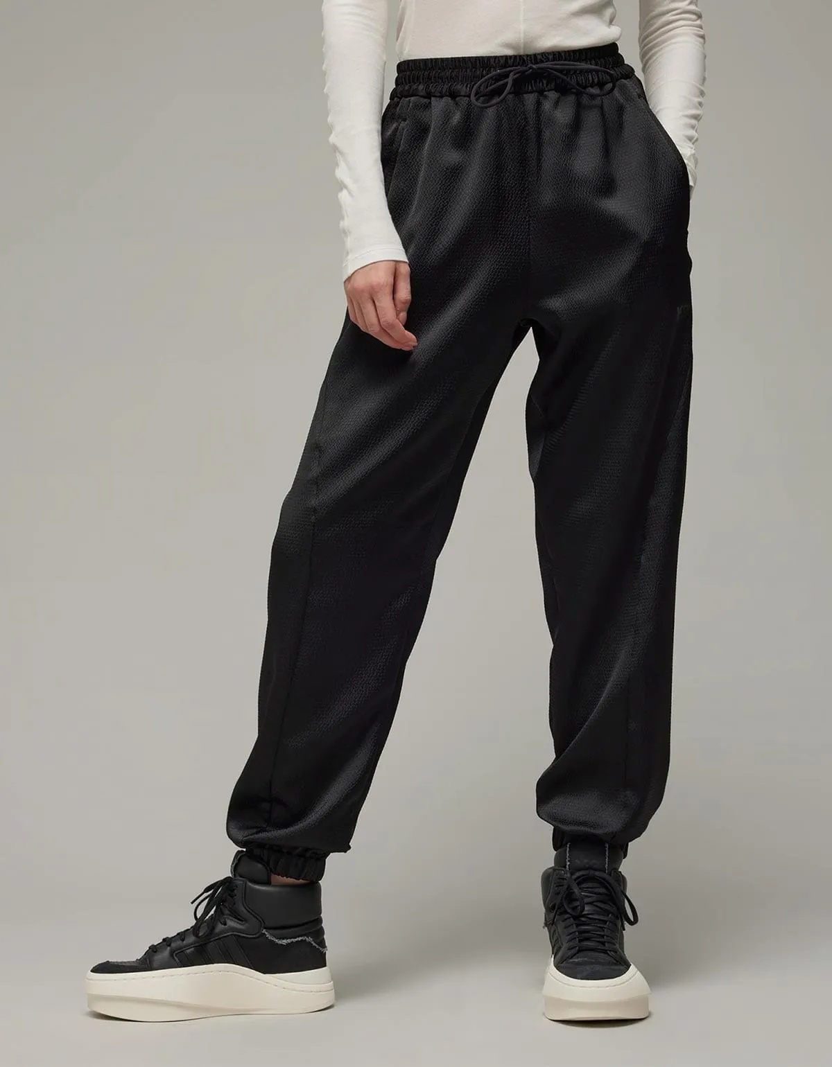 Y-3 Black Logo Seersucker Track Pants