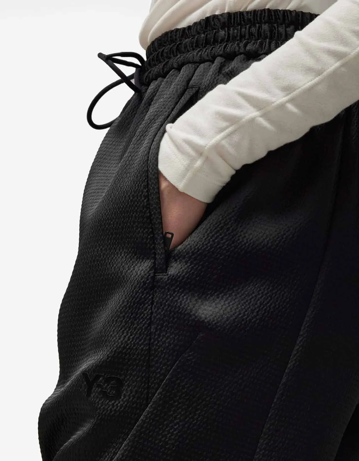 Y-3 Black Logo Seersucker Track Pants