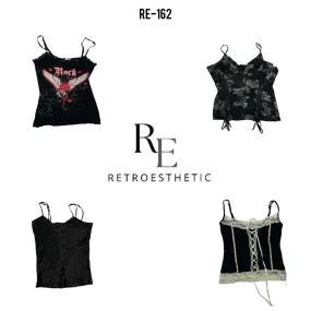 Y2K Grunge Black Cami Tops (RE-162)